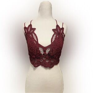 True By Rue 21 Lace Padded Bralette Maroon Size Medium